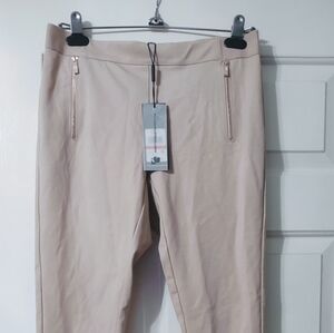 Women's Karl Lagerfeld Paris Tan Zip Detail Pull On Pants